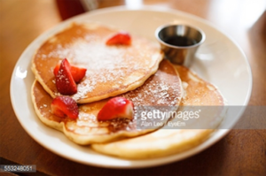 Almond Breeze pancakes on plates
