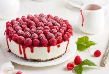 Dairy free raspberry almond cheesecake
